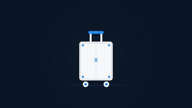 Minimalist Flat Vector Illustration of a Wheeled Suitcase Travel Luggage Concept for Vacation Planning and Global Business Trip Logistics