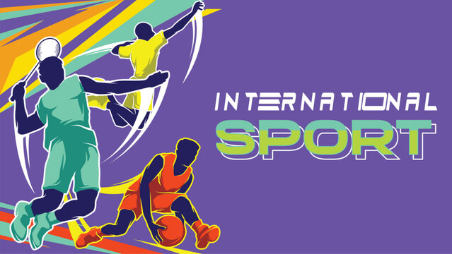 Sports Background Vector. International Sports Day Illustration. Graphic Design for the decoration of gift certificates, banners, and flyer