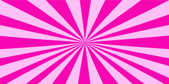 Vibrant pink light pink sunburst starburst radial rays abstract background template wallpaper vector illustration design