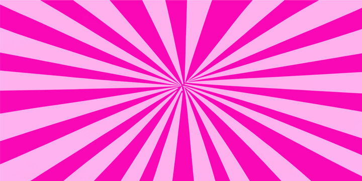 Vibrant pink starburst sunburst radial rays abstract background template wallpaper vector illustration design layout