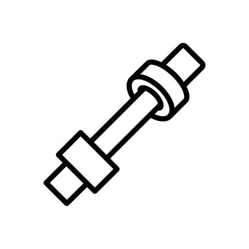 Linear depiction of a slider control icon with a circular thumb on a white background
