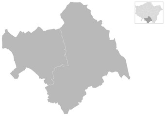 Obraz premium Croydon and Sutton, London, United Kingdom – London Assembly constituency vector map with borough boundaries (Web Mercator projection, PPT-compatible & fully editable)