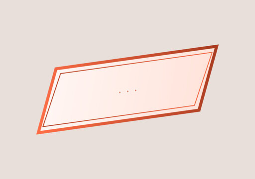 Simple red parallelogram shape in 3d view