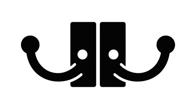 Vector illustration of coat hook, symbol on a transparent background