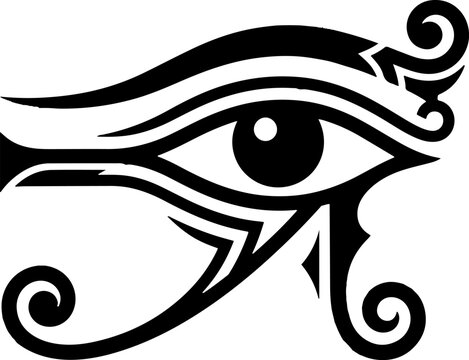 Eye of horus ancient egyptian protection symbol vector line art design with egyptian mythology mystical sign sacred eye historical symbol