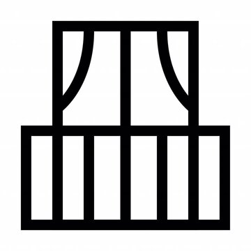 Balcony Outline style, home balcony animation icon for social media, presentations, videos, websites, etc. No background, Alpha channel.