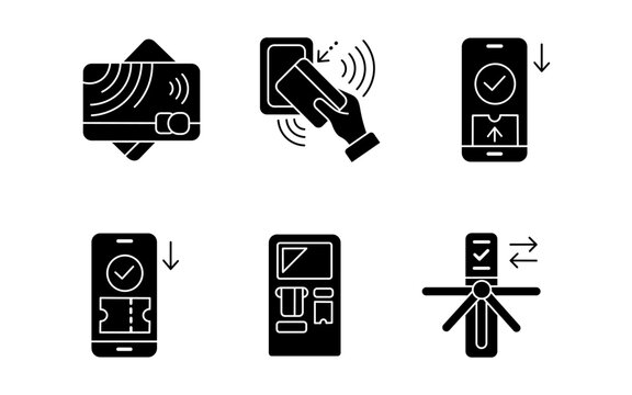 Contactless Payment and Digital Ticket Icon Set