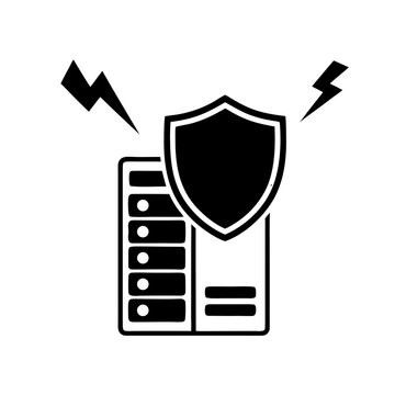 Database Cyber Security and Power Surge Protection Icon