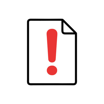 Urgent Document Alert and Error Warning Icon Concept