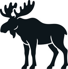 Fototapeta premium Detailed moose silhouette representing jungle animals vector graphics for wildlife design concepts and nature art