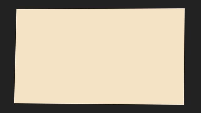 Minimalist cream colored rectangular frame centered on solid black background creating simple motion graphic animation clip for modern design layouts