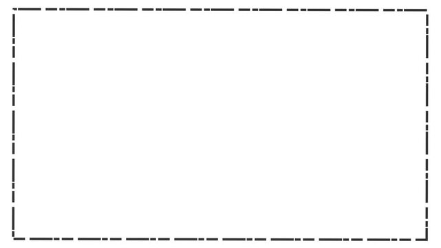 Rectangular dashed line border animation showing dynamic motion path effect for creative overlay elements in modern digital video editing projects