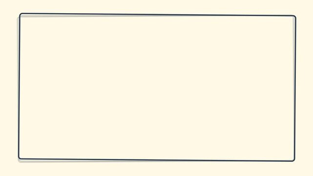 Minimalist rectangular frame border animation featuring clean lines and smooth motion for creative digital projects and professional video overlay assets