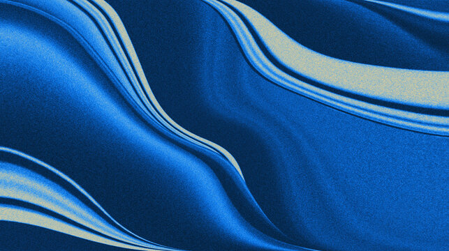 elegant abstract blue background with sweeping wave of deep cobalt blue gradients and very pronounced film grain or noise texture