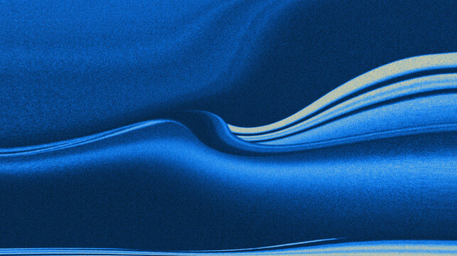 elegant abstract blue background with sweeping wave of deep cobalt blue gradients and very pronounced film grain or noise texture