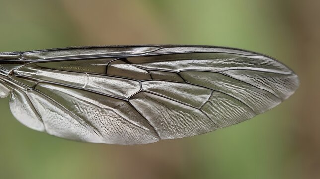 Super Macro Pattern of Single Transparent Black Soldier Fly Wing Membrane