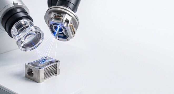 Laser 3D scanning inspection of precision metallic mechanical component for advanced manufacturing quality control