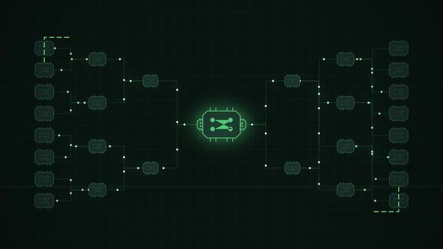 Digital Circuit Network Tournament Bracket Technology Background