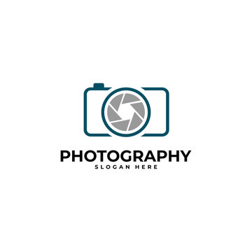 photography camera logo design template icon