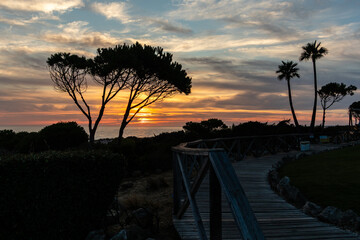 sunset on La Barrosa beach in Sancti Petri, Cadiz, Spain © josevgluis