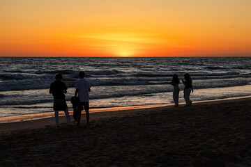 sunset on La Barrosa beach in Sancti Petri, Cadiz, Spain © josevgluis