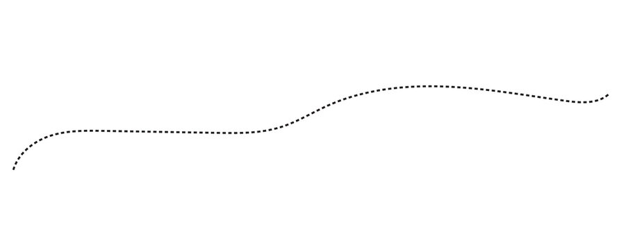 Abstract Hand-Drawn Dotted Line Collection. Dotted Spiral Curve Line. Hand Sketched Curly Border. Curly dotted line. Long dashed hand drawn squiggle.