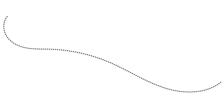 Abstract Hand-Drawn Dotted Line Collection. Dotted Spiral Curve Line. Hand Sketched Curly Border. Curly dotted line. Long dashed hand drawn squiggle.