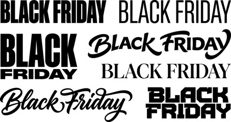 Obraz premium Black friday bold typography styles collection