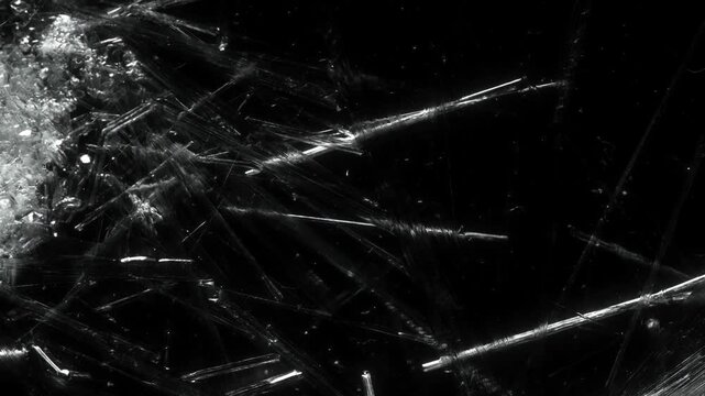 Sodium Acetate Crystal Needles Radiating from a Growing Cluster