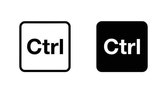 Vector illustration of ctrl key keyboard button icon on a transparent background