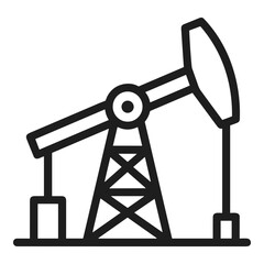 Naklejka premium Oil pumpjack line icon representing the petroleum industry
