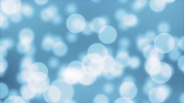 Perfect infinite loop of airy and soft light blue bokeh circles on a clean, fresh sky background. Ideal gentle motion graphics for healthcare, wellness, technology, spring and summer intros