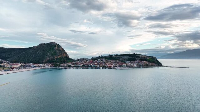 Aerial of Nafplio City, Peloponnese, Greece
