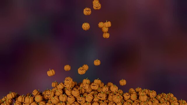 Scary Halloween Pumpkins Filling the Screen 