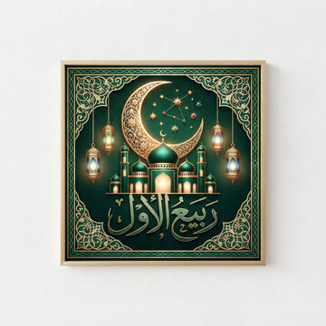 Beautiful Rabi Al Awwal Islamic Typography