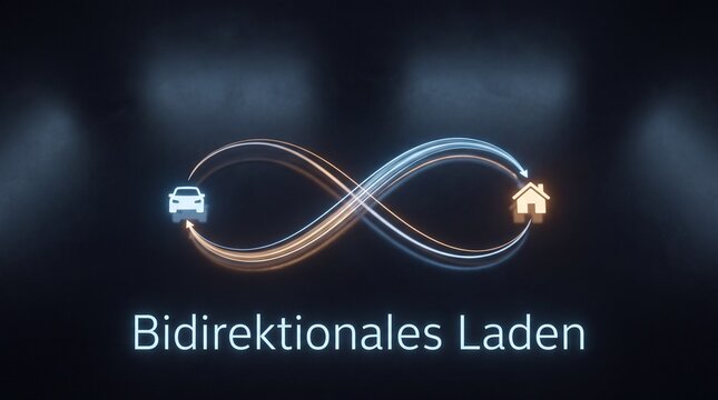 Bidirektionales Laden verbindet Elektroauto und Haus symbolisch