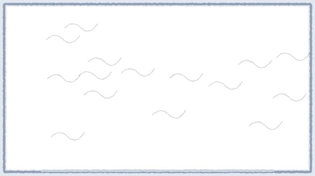Minimalist blue hand drawn wavy lines floating across a clean white backdrop in this simple modern aesthetic motion video animation