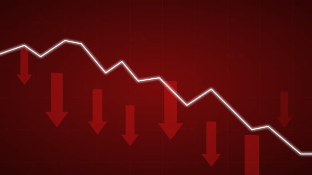Bearish Market Crash Alert Graphic with Downward Trend Line and Red Arrows