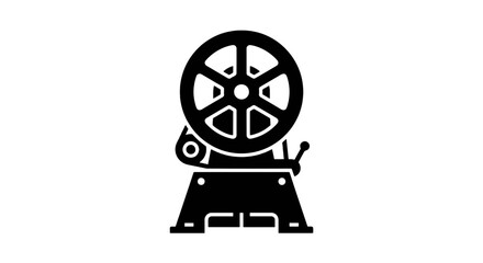 Naklejka premium Vector illustration of industrial mechanical punch press machine icon on a transparent background