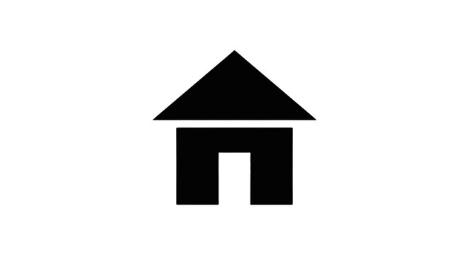 Vector illustration of simple black house icon symbol on a transparent background