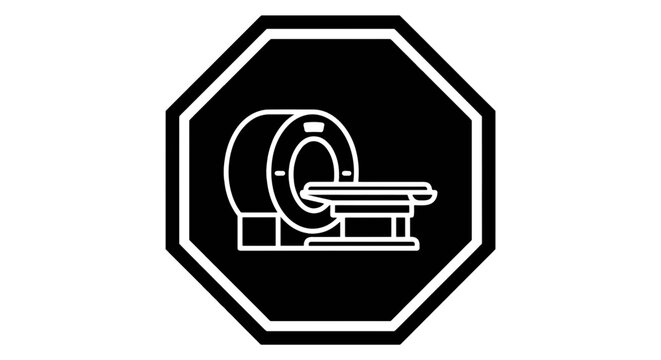 Vector illustration of mri scanner medical equipment icon on a transparent background