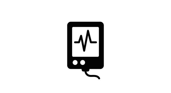 Vector illustration of medical heart rate monitor icon on a transparent background