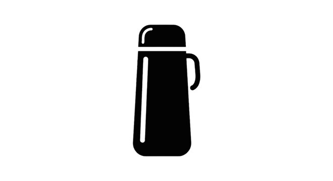 Vector illustration of vacuum flask thermos icon for hot drinks on a transparent background