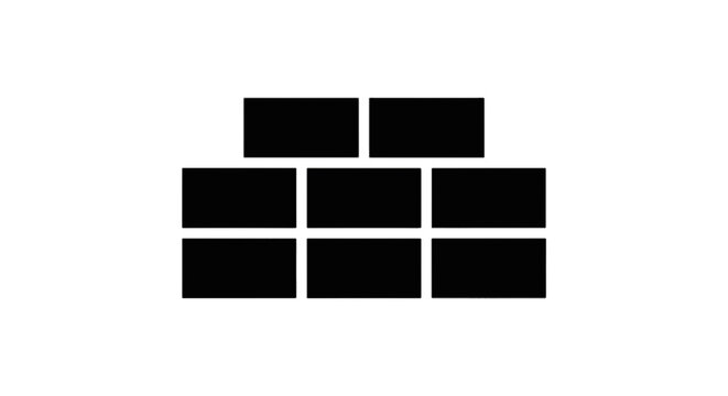 Vector illustration of brick wall icon on a transparent background