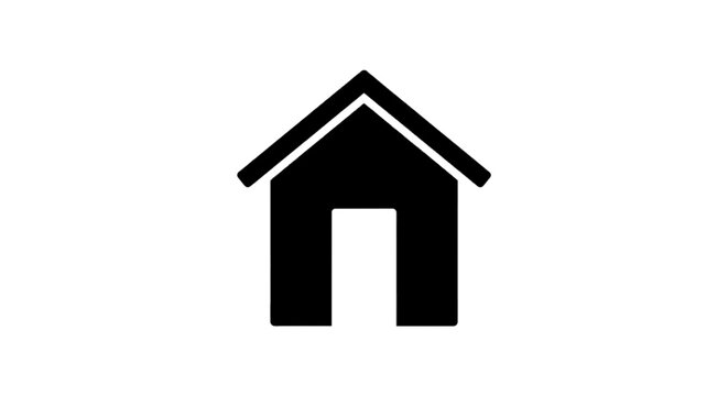 Vector illustration of simple black house icon symbol on a transparent background