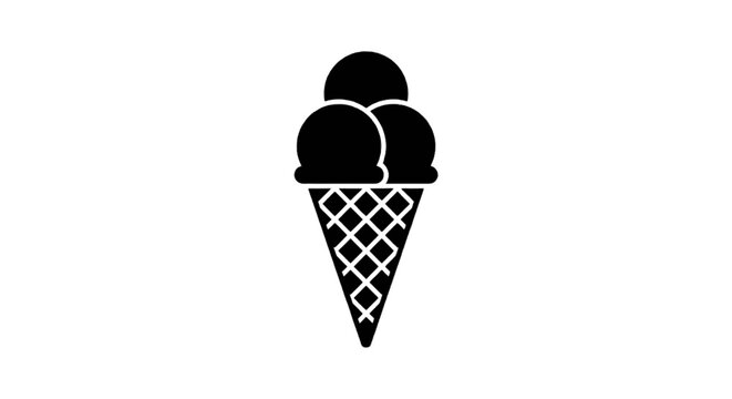 Vector illustration of ice cream cone icon on a transparent background