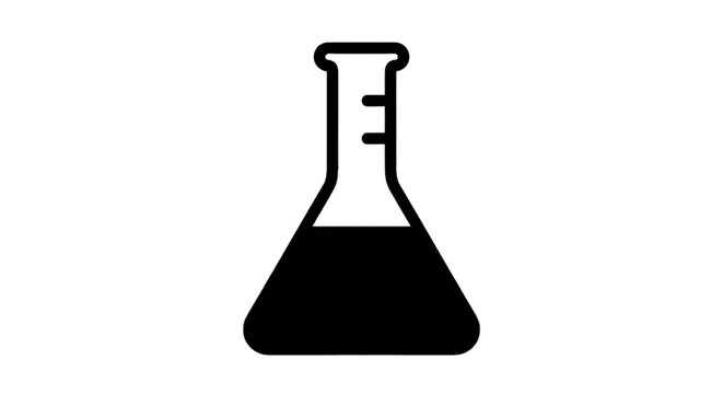 Vector illustration of erlenmeyer flask icon on a transparent background