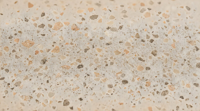 Beige terrazzo stone texture background with multicolored embedded mineral chips and polished aggregate surface aggregate pattern polishing ston