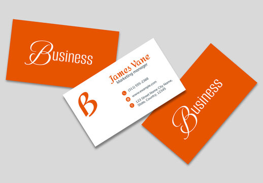 Scattered Visiting Card Presentation Mockup