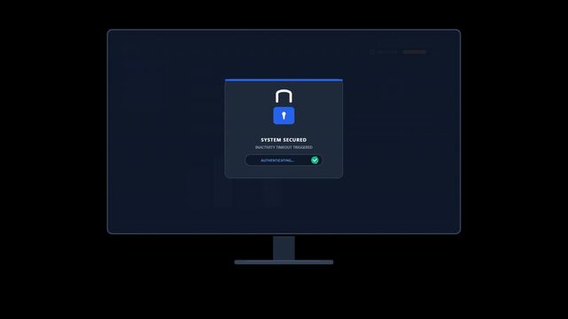 Security Lock Modal on Dark Monitor for Dashboard Ui Demos